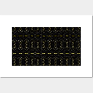 Black & Gold Stitch Pattern Posters and Art